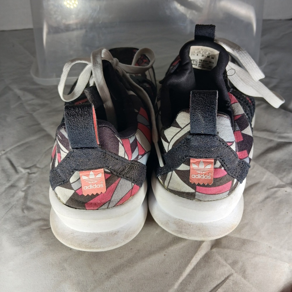 Adidas SL Loop Runner Womens 7.5 Black Pink Geometric Print Sneakers C75347 - Picture 5 of 9